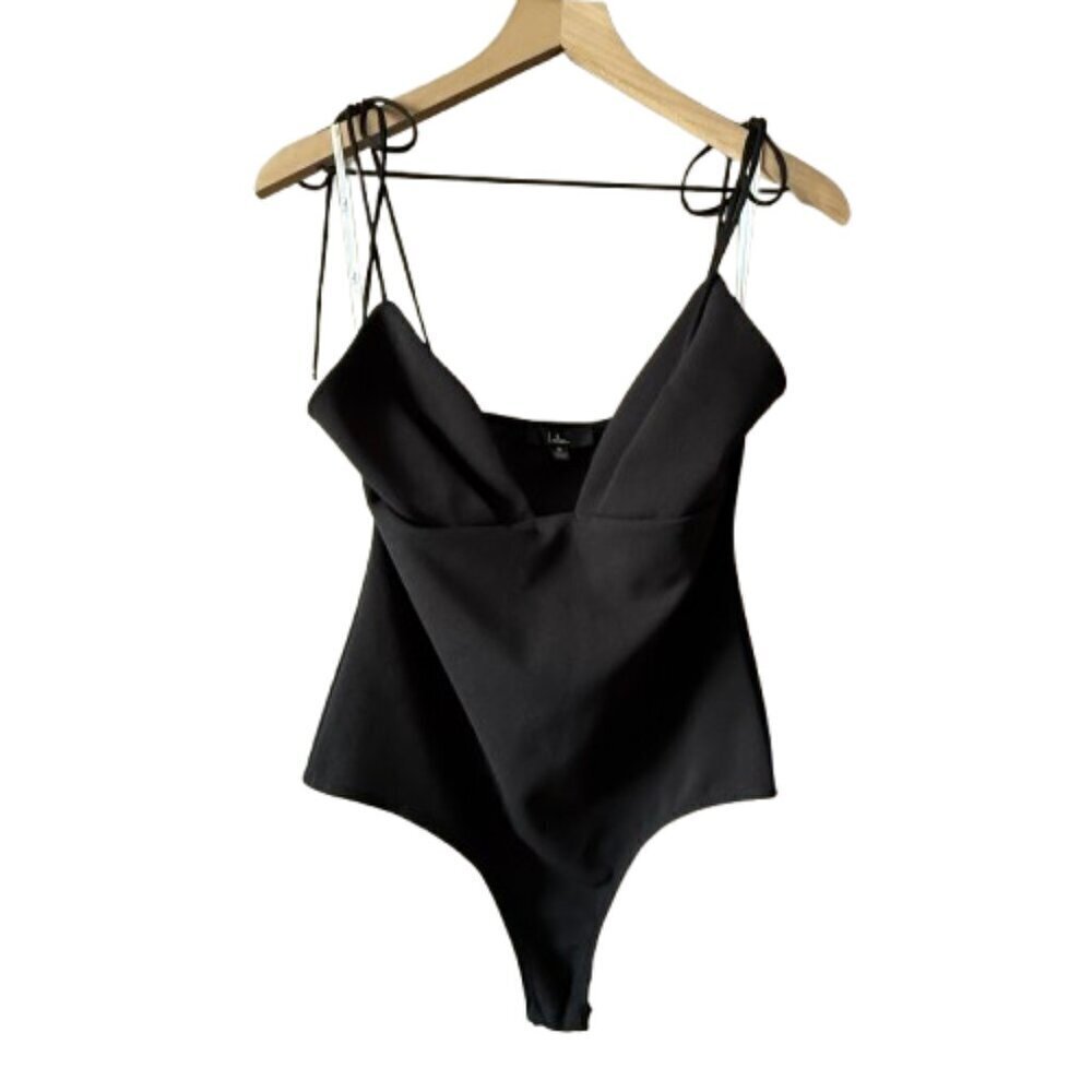 Women's M Lulus Black Polyester Blend Bodysuit